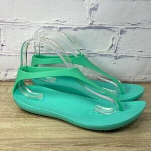 Crocs Sexi Serena Flip Aqua Thong Sandals Women's 9 Comfort T-Strap Slingback